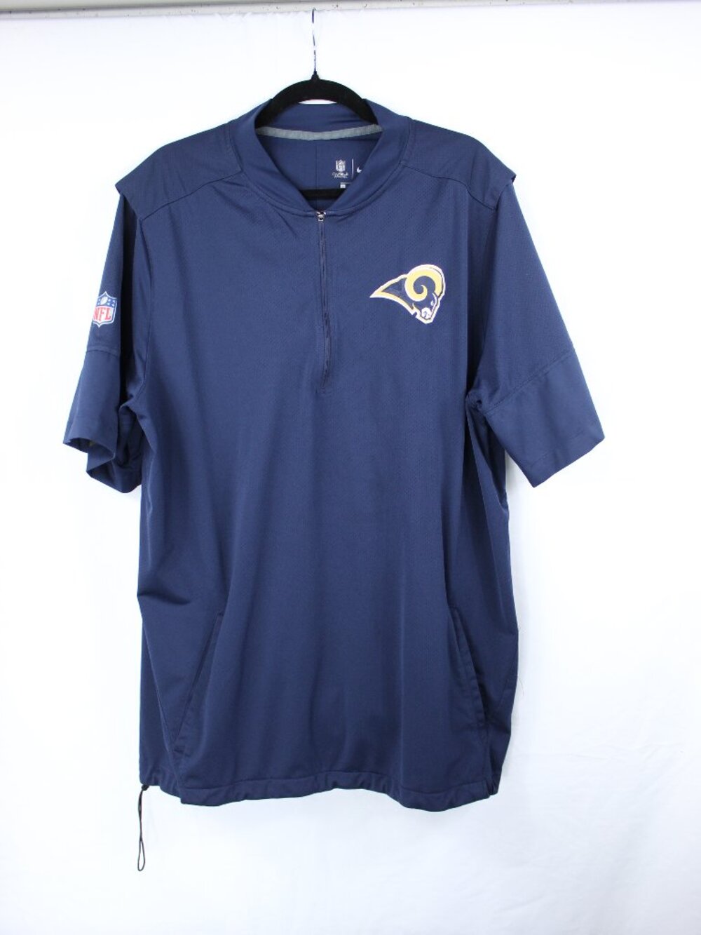 Nike NFL On Field Apparel Los Angeles Rams Pullover 1/4 Zip Blue Men's Size XL